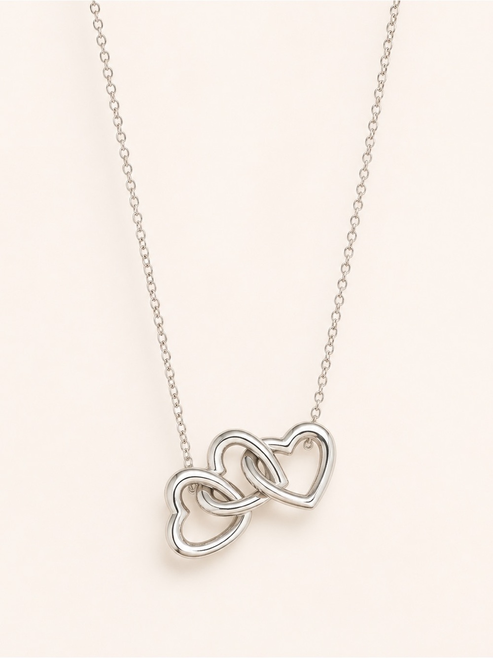 Tiffany & Co Triple Open Heart Sterling Silver Necklace 16” 925
